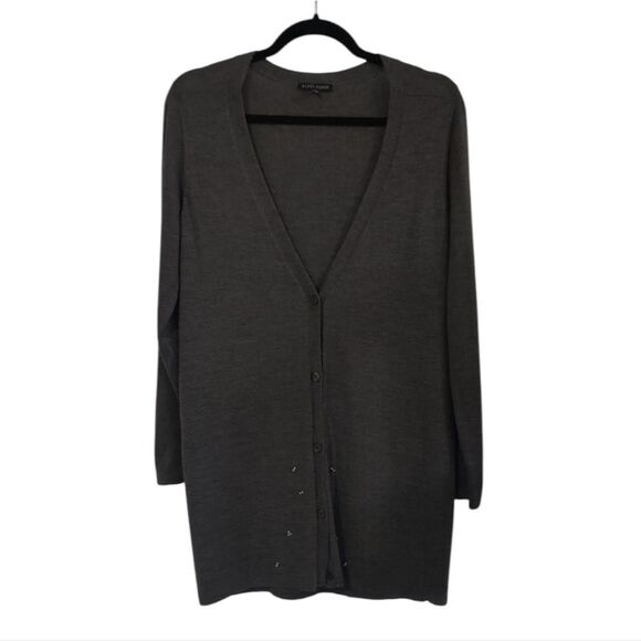 Eileen Fisher 100% Wool Gray Cardigan Sweater Size S - Picture 7 of 9